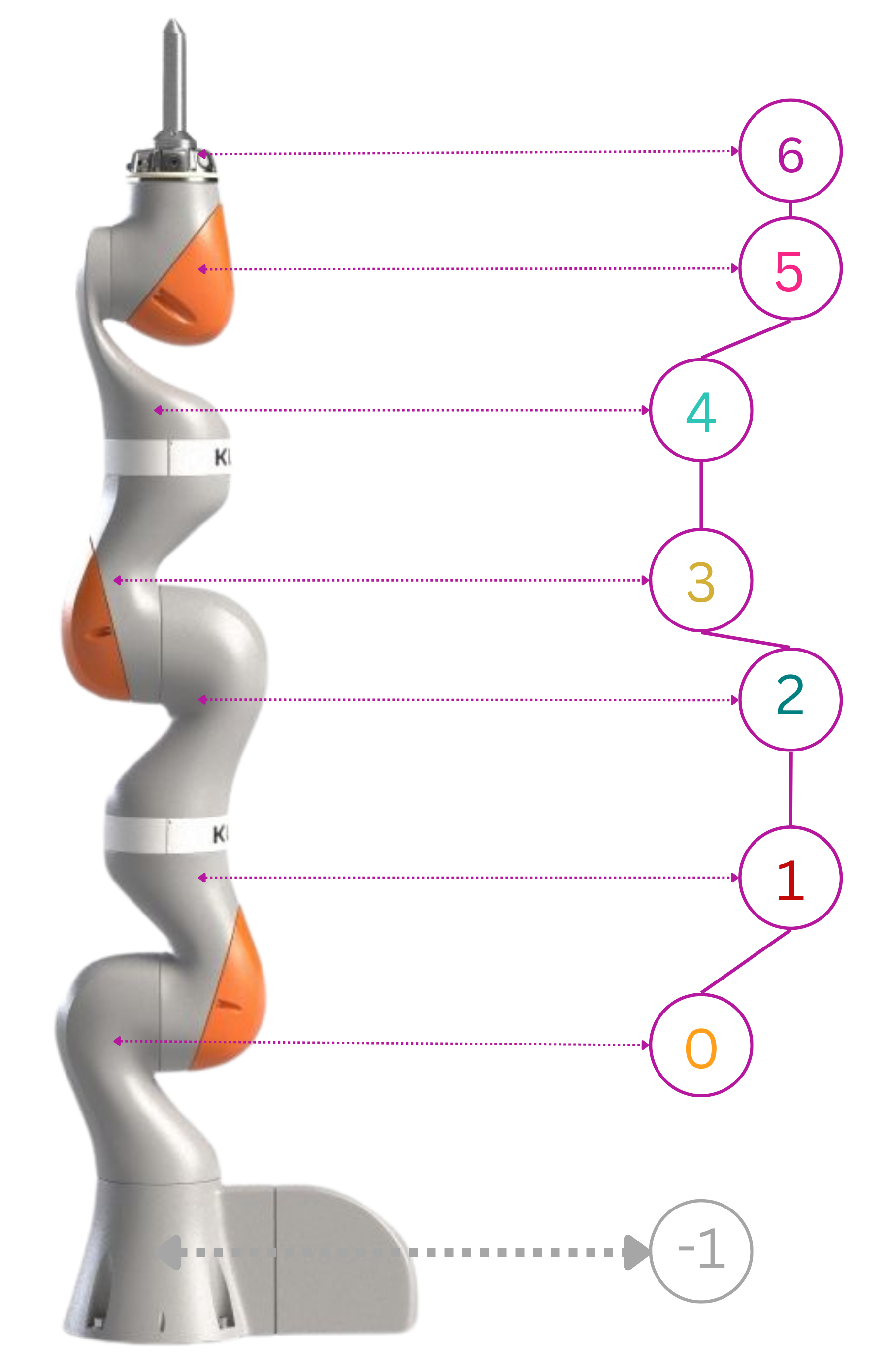 The connectivity graph for the IIWA14 manipulator